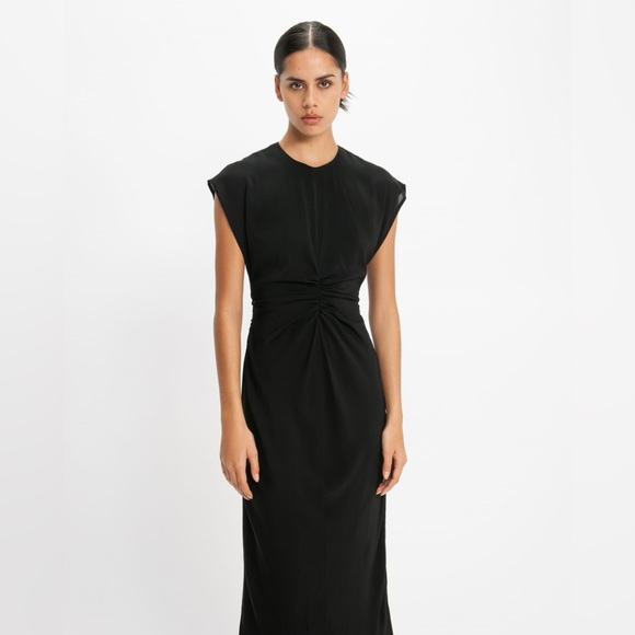 All Saints Dresses & Skirts - All Saints Ruched Midi Black Dress Sz S